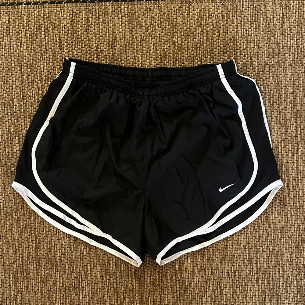Nike Women's Black and White Athletic Shorts